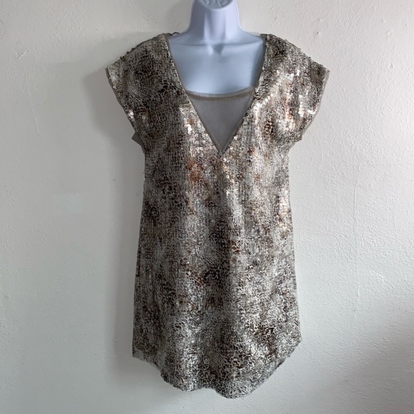 Free People Shattered Glass Midnight Dreamer Sequin Dress. - Picture 4 of 14